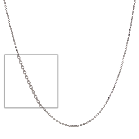 14K White Gold 18inch 1.1mm Diamond-Cut Cable C...