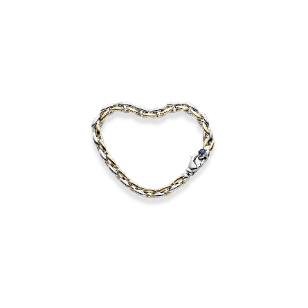 14K Yellow and White Gold 7.5inch 4mm Sapphire ...