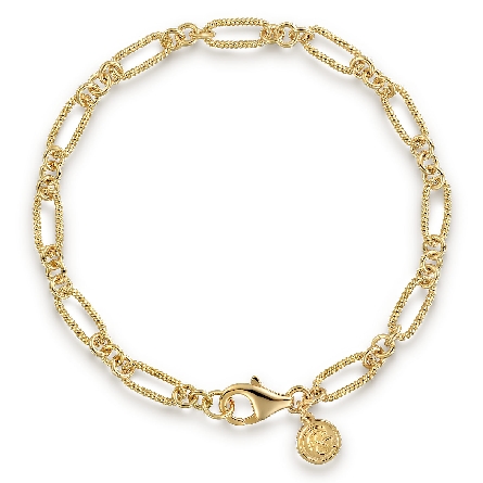 14K Yellow Gold 7inch Gabriel Twisted Link Chai...