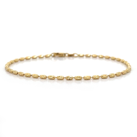 14K Yellow Gold 7inch Ovalina Chain Bracelet #O...