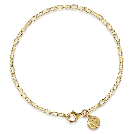 14K Yellow Gold Gabriel 7inch Chain Bracelet #T...