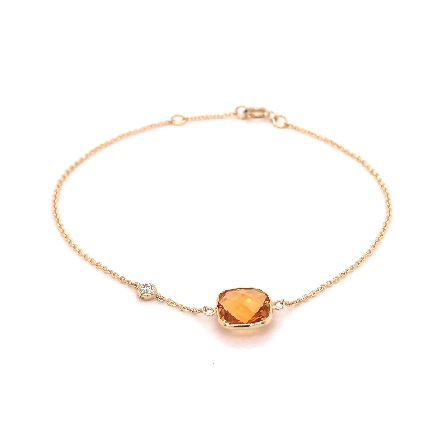 14K Yellow Gold 6.25-7inch Bezel Bracelet w/Cit...