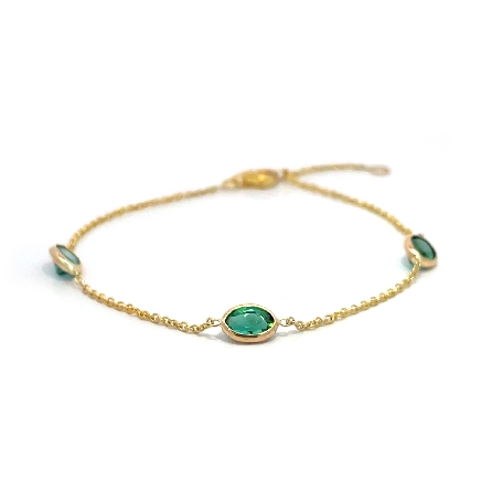 14K Yellow Gold Adjustable 6.5-7inch Oval By th...