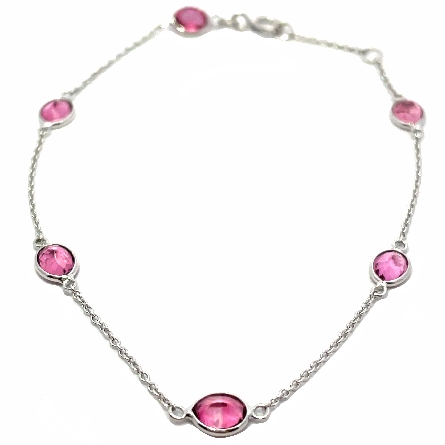 14K White Gold 6.5-7inch Adjustable Oval Bezels...