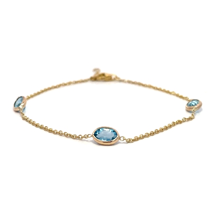 14K Yellow Gold Adjustable 6.5-7inch East to We...