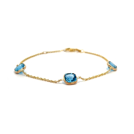 14K Yellow Gold Adjustable 6.5-7inch Cushion Sh...