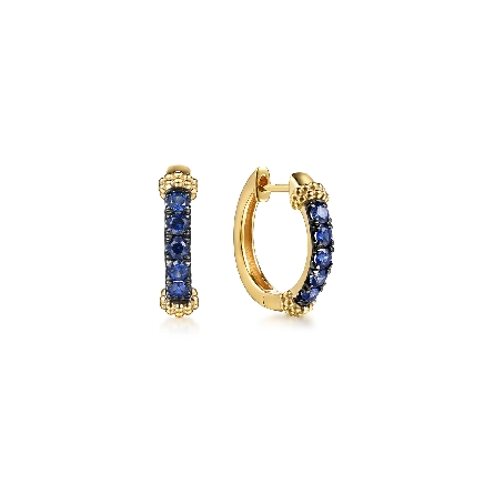 14K Yellow Gold Gabriel Huggie Hoop 15mm Earrin...