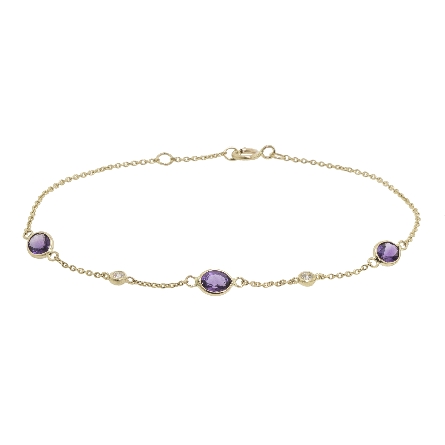 14K Yellow Gold 6.5-7inch Adjustable Bezels Bra...