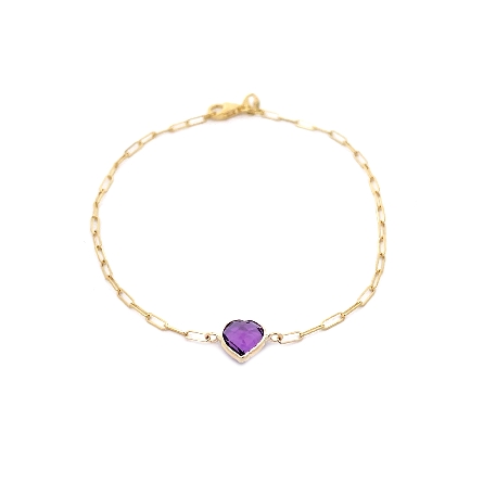 /home/earthtreasures/catalog.shopearthtreasures.com/imagedumplarge/EARTH_E5-00118.jpg 14K Yellow Gold 7inch Amethyst Heart Station Pa...