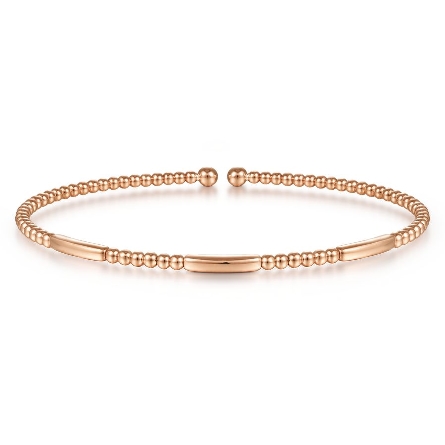 14K Rose Gold Bujukan Cuff Bracelet Size 6.25 #...