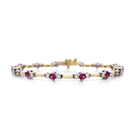 14K Yellow and White Gold 6.75inch Stations Ten...
