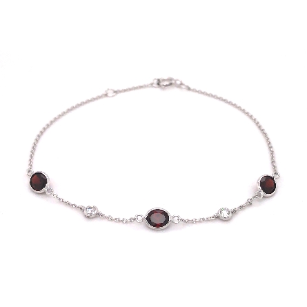 14K White Gold 6.5-7inch Adjustable Bezels Brac...