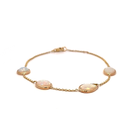 14K Yellow Gold Adjustable 6.5-7inch Oval By th...