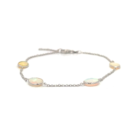 14K White Gold Adjustable 6.5-7inch Oval By the...