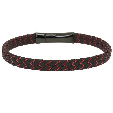 Stainless Steel 8inch Flat Red and Black Weave ...