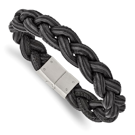 Stainless Steel Brushed Black and Gray Braided ...