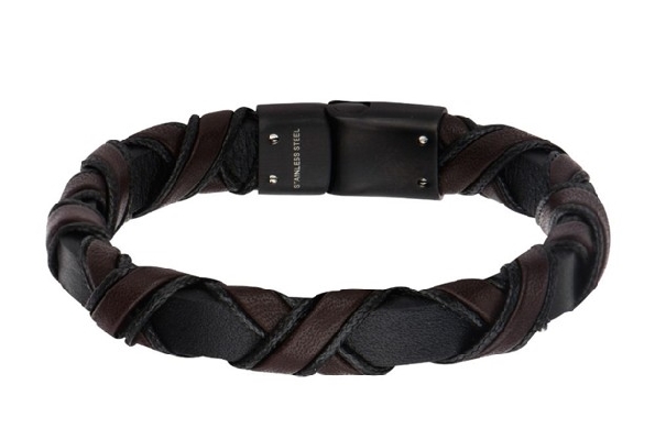 Stainless Steel 8-8.5inch Woven Black and Brown...