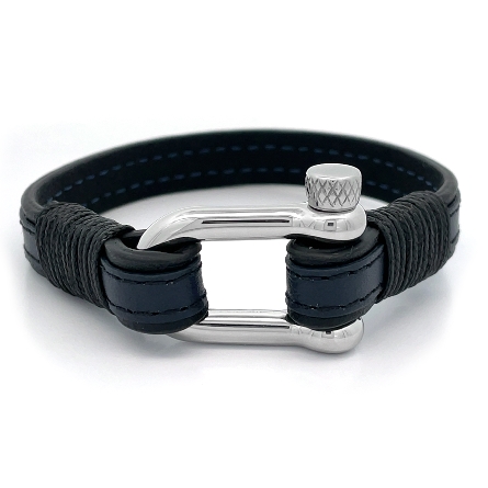 Stainless Steel Chisel Polished Buckle Black an...