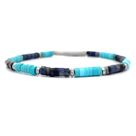 /home/earthtreasures/catalog.shopearthtreasures.com/imagedumplarge/EARTH_EE-00819.jpg Stainless Steel Turquoise and Sodalite 8.25inch...