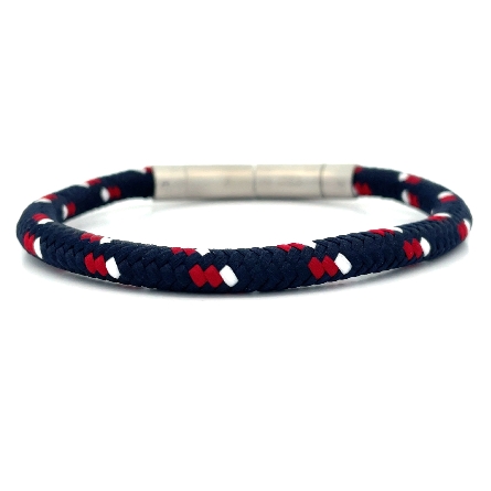/home/earthtreasures/catalog.shopearthtreasures.com/imagedumplarge/EARTH_EE-00828.jpg Stainless Steel Blue; White and Red Nylon Adjus...
