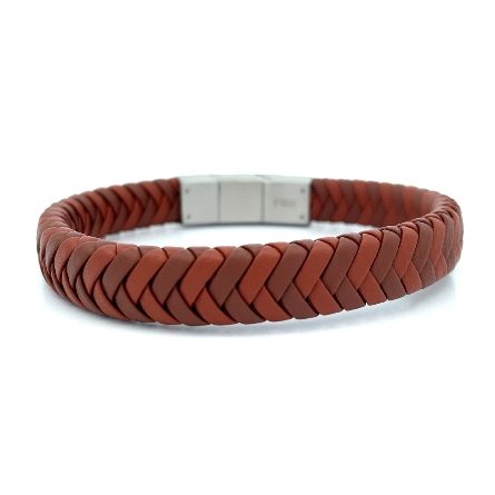 /home/earthtreasures/catalog.shopearthtreasures.com/imagedumplarge/EARTH_EE-00831.jpg Stainless Steel Two Tone Tan Braided Genuine Le...