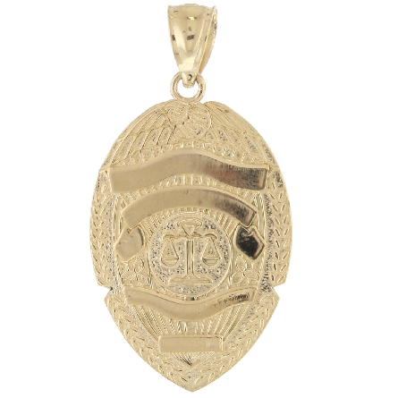 14K Yellow Gold Large 29.5x18.9mm Police Badge ...