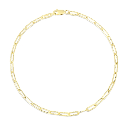 14K Yellow Gold 10inch 3.3mm Lite PaperClip Ank...