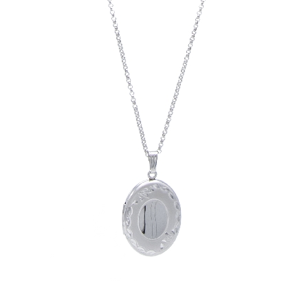 Sterling Silver Brushed and Etched Oval Locket ...