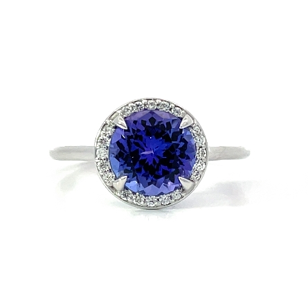 /home/earthtreasures/catalog.shopearthtreasures.com/imagedumplarge/EARTH_J18-00311.jpg 14K White Gold Round Halo Fashion Ring w/1 Tanz...