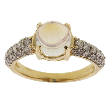 18K Two Tone Gold Pave Ring w/Moonstone=2.00ct ...