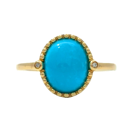 /home/earthtreasures/catalog.shopearthtreasures.com/imagedumplarge/EARTH_J19-00500.jpg 14K Yellow Gold Milgrain Cabochon Ring w/1 Turq...