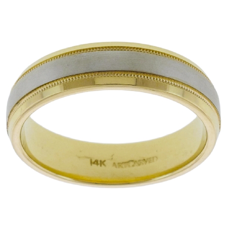 14K Two Tone Gold ArtCarved 5.5mm Wedding Band ...