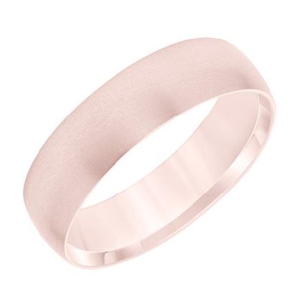 14K Rose Gold 6mm Comfort Fit Wedding Band Brushed Finish and Flat Edge Size 10 #11-8873R6