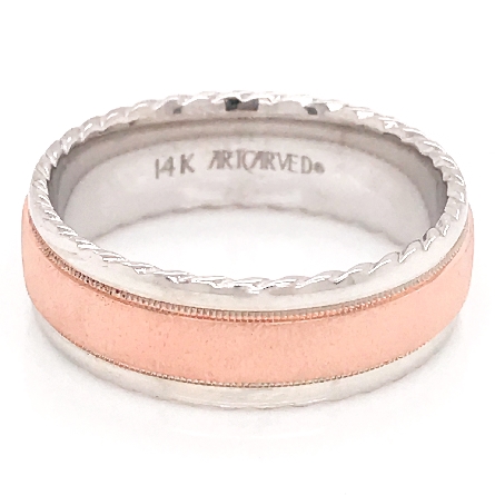 14K White Gold Primary and Rose Gold 7mm ArtCar...