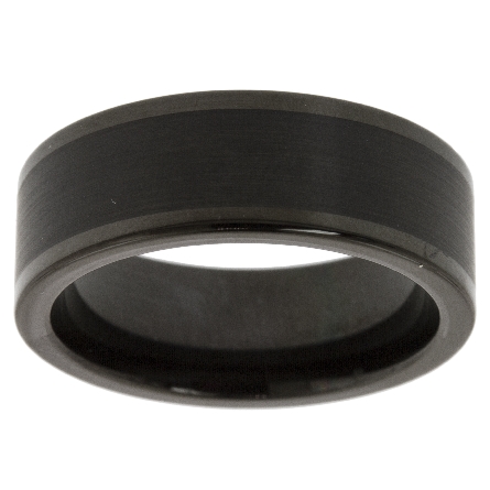 Black Tungsten Carbide and Black PVD 8mm Comfor...