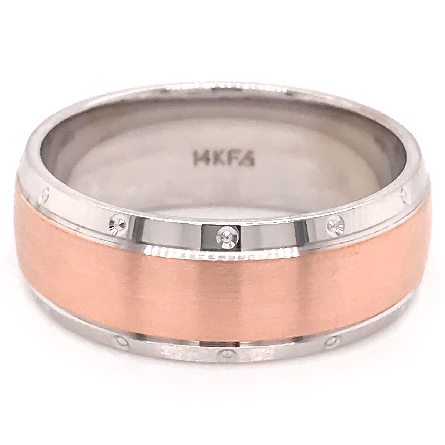 14K White Gold Primary and Rose Gold Center 8mm...