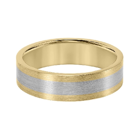 14K Yellow Gold Primary and White Gold 6mm Wedd...
