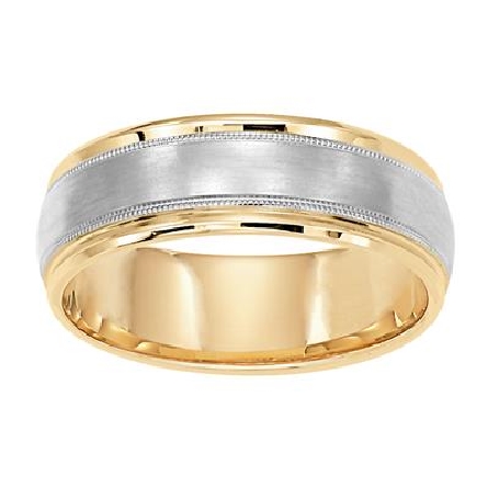 14K Yellow Gold Primary and White Gold 7mm Dome...