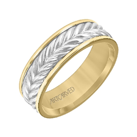 14K Yellow Gold Primary and White Gold 7mm Art ...