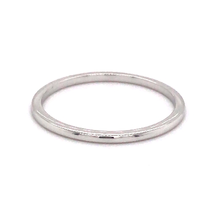 14K White Gold Plain 1mm Comfort Fit Low Dome W...