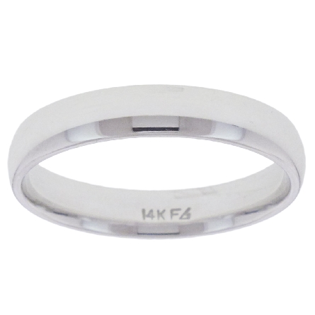 14K White Gold Plain 4mm Comfort Fit Low Dome Wedding Band Size 10 #01-LDIR040 