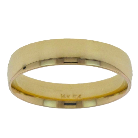 14K Yellow Gold 5mm Plain Comfort Fit Low Dome ...