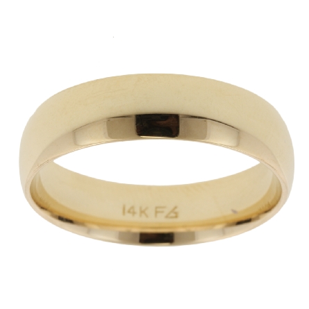 14K Yellow Gold Plain 6mm Comfort Fit Low Dome ...