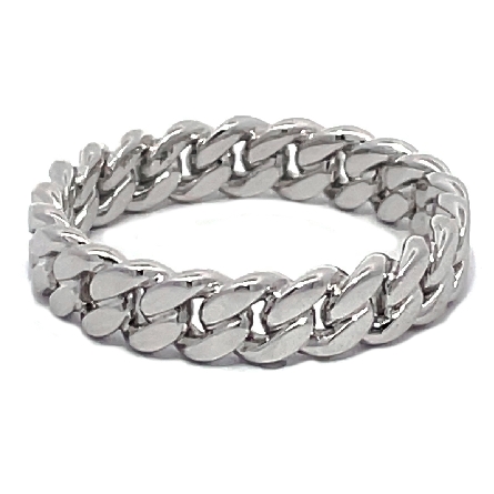 14K White Gold 5mm Cuban Link Mens Band Size10 ...