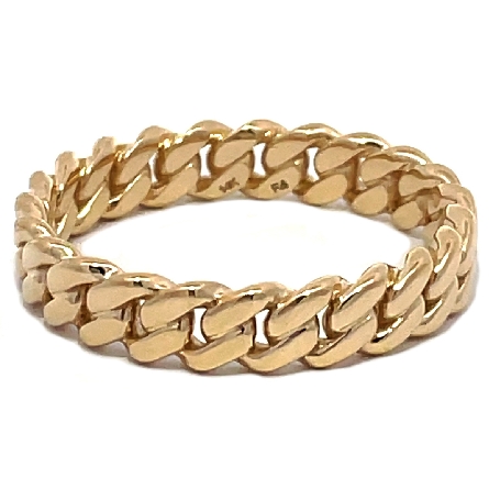 14K Yellow Gold 5mm Cuban Link Mens Band Size12...