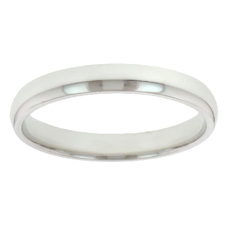 14K White Gold 3mm Plain Comfort Fit Low Dome W...
