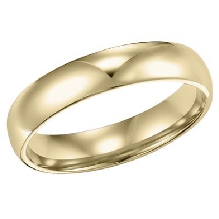 14K White Gold Plain 4mm Comfort Fit Low Dome W...