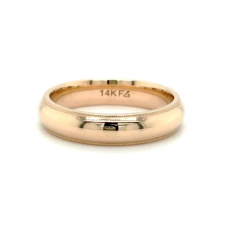 14K Yellow Gold Milgrain 5mm Comfort Fit Heavy ...
