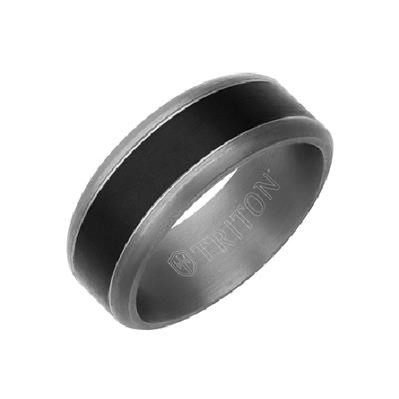 Tantalum 8mm Black Inlay Wedding Band Size 10 #...