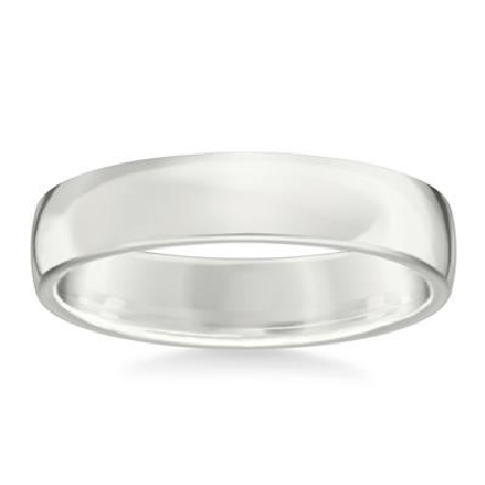 14K White Gold 5mm Comfort Fit Band with a Euro...